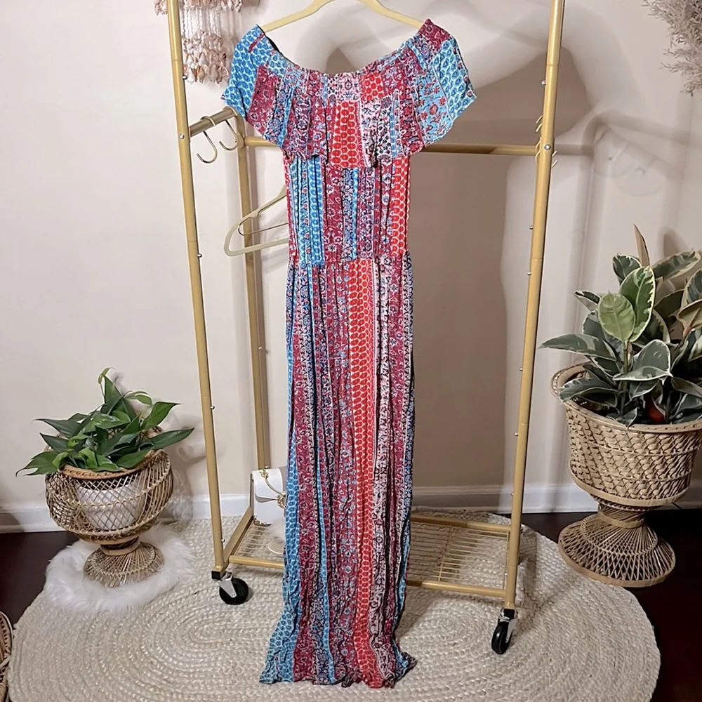 💎Red & Blue Floral Maxi - Picture 4 of 10